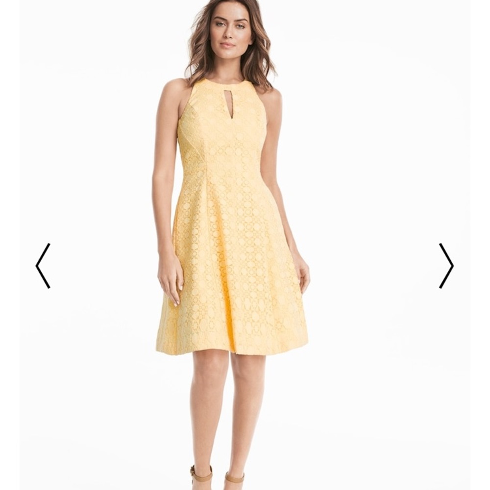 White House Black Market yellow halter dress